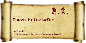 Medve Krisztofer névjegykártya